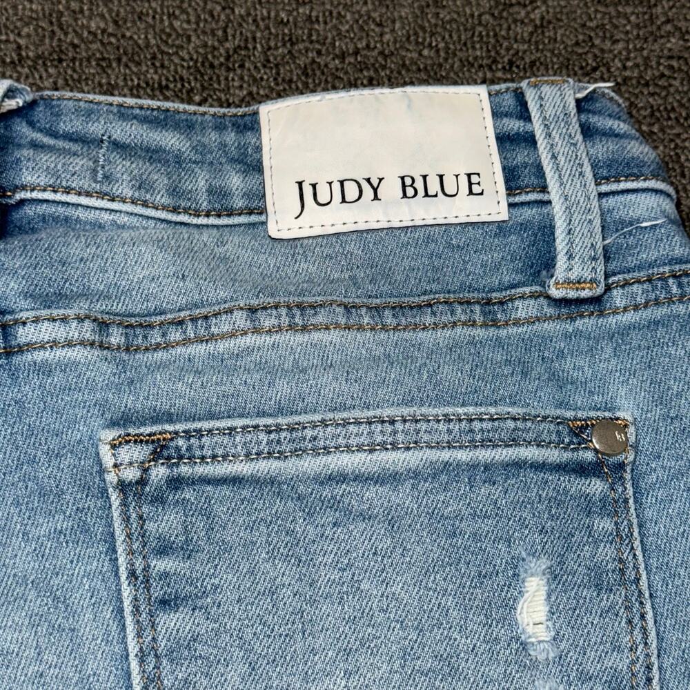 Judy Blue Mid-Rise Light Wash Destroyed Bootcut Jeans Women's Size 3/26 Boho - Picture 7 of 11
